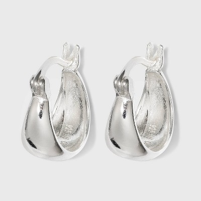 Sterling Silver Twist Hoop Earrings - A New Day™ Silver : Target