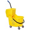 HOMCOM Mop Bucket Cart with Side Press Wringer, Metal Handle and 34 Quart Capacity, Blue