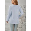 Women's Business Casual V Neck Cuffed Sleeves Work Blouse Top - 3 of 4