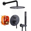 Aghana Digitals Wall-Mounted Shower System with 10" Rectangle Rainfall & Handheld Shower Heads, - 4 of 4