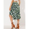 Allegra K Women's Tie Waist Hawaiian Tropical Floral Wrap Midi Skirt - 3 of 4