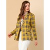 INSPIRE CHIC Women's Casual Fit Notched Lapel Double Breasted Plaid Formal Blazer - 4 of 4