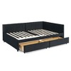 Lycvki Full Size Upholstered Tufted Bed Frame with Two Drawers and Comfortable Backrest - 2 of 4