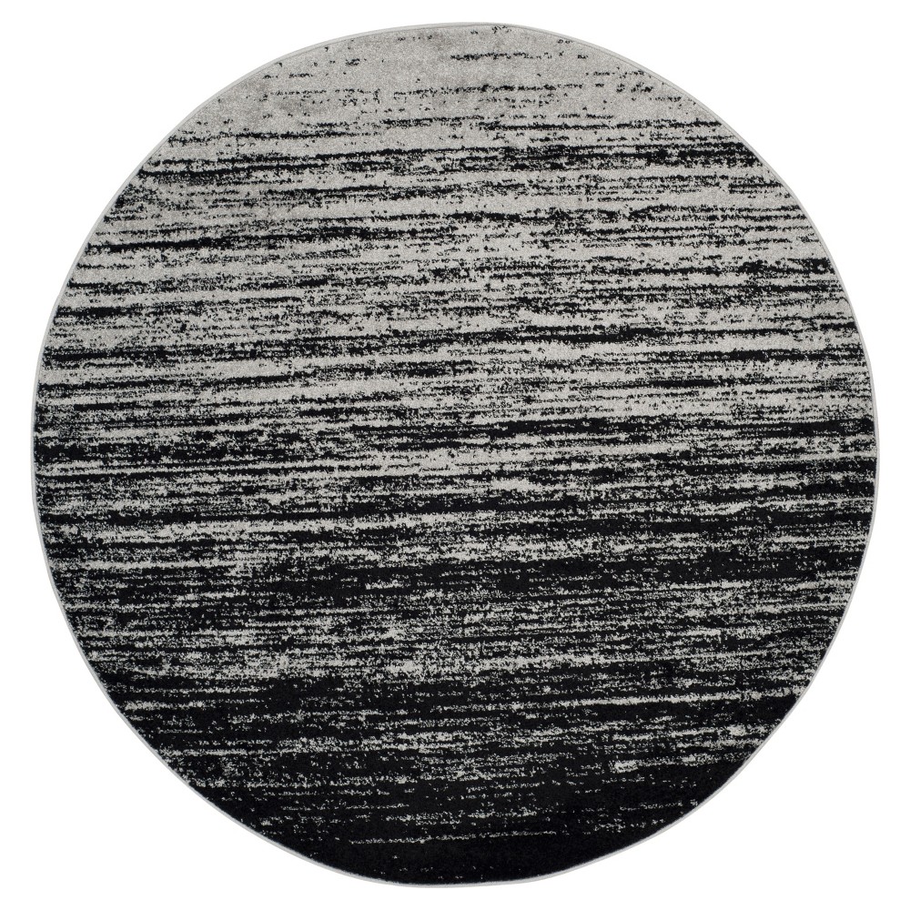 Norris Area Rug - Silver/Black (6' Round) - Safavieh