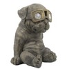 15" Resin Slouching Dog with Solar Figurine Antique Gold - Sagebrook Home: Polyresin Outdoor Garden Decor - 2 of 4