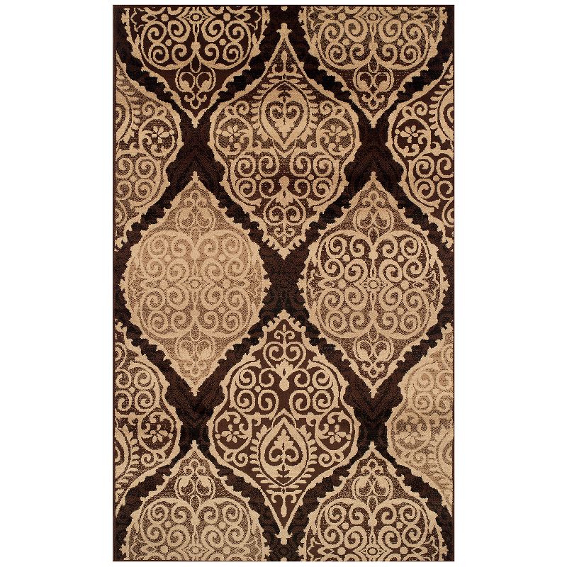 Traditional Damask Medallion Indoor Area Rug or Runner by Blue Nile Mills, 1 of 5