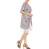 LA LEELA Women's Summer Beach Front Open Holiday Duster Beachwear Duster Cardigans for Women XL-XXL Pink, Floral - 3 of 4