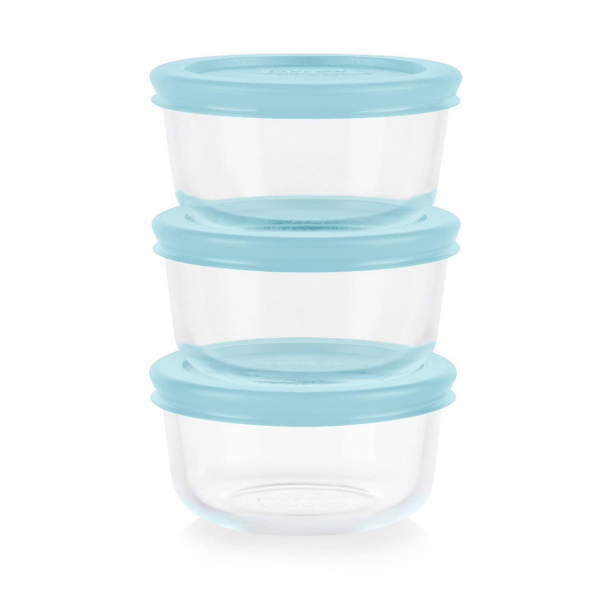 Pyrex 6pc 1c Round Food Storage Container Set Ocean Mist
