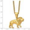 Chisel Stainless Steel Polished Yellow IP-plated Lion Pendant on a 24" Curb Chain Necklace - 3 of 4