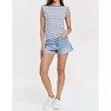 Women's Akiko Ruffle Sleeve Striped Boat Neck Ribbed Top - Another Love - 4 of 4