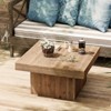 JIONJOY Rustic Square Coffee Table with Cubic Base – Modern Farmhouse Style Solid Wood Block Table for Living Room, Lounge, or Family Space - 4 of 4