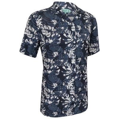 Mio Marino Mens Casual Button-Down Hawaiian Short Sleeve Shirt