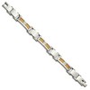 Black Bow Jewelry Men's Stainless Steel, Gold Tone Cable and CZ Bracelet, 8.5 Inch - 2 of 4
