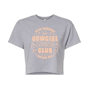 Women's - Instant Message - Cowgirl Social Club Cropped Graphic T-Shirt - 1 of 4