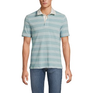 Lands' End Men's Short Sleeve Cotton Linen Rugby Polo - 1 of 3