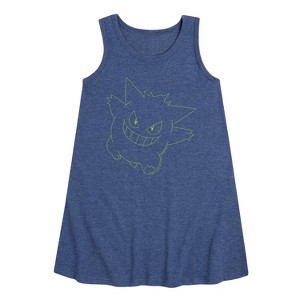 - Pokémon - Gengar Neon Graphic Sleeveless Aline Dress - 1 of 4