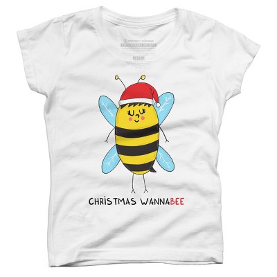 Girl's Design By Humans Christmas WannaBEE By adrianserghie T-Shirt