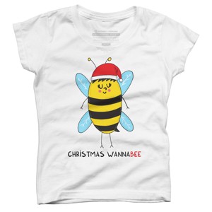 Girl's Design By Humans Christmas WannaBEE By adrianserghie T-Shirt - 1 of 3