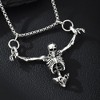 Punk Skeleton Skull Necklace Captivity Skull Pendent Biker Rock Jewelry Gift for Men and Women - 3 of 4