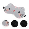 Unique Bargains Soft Sleep Mask Cartoon Cat Gray 1 Pc - image 3 of 4