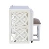 Powell Clarine Solid Wood and Beige Padded Seat Nesting Rolling Desk and Stool Set White: Poplar Frame, USB Port, No Storage - 4 of 4