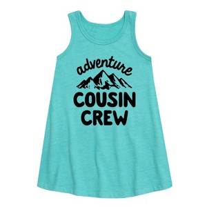 Girls' - Instant Message - Adventure Cousin Crew Graphic Sleeveless Aline Dress - 1 of 4
