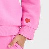 Toddler Girls' Fleece Crewneck Sweatshirt - Cat & Jack™ Pink - image 2 of 4