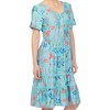 Women's Floral Short Sleeve Knee Length Dress - 4 of 4