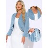 INSPIRE CHIC Women's Long Sleeve Open Front Cropped Winter Faux Fur Jacket - 2 of 4