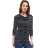 Allegra K Women's Cowl Neck Long Sleeves Buttons Decor Solid Ruched Top - 3 of 4