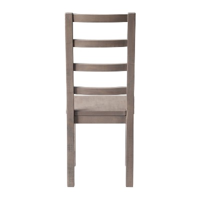 Weathered Gray Ladderback Solid Wood Side Chairs, Set of 2