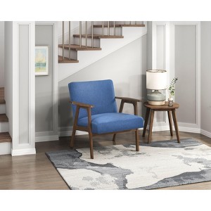 NicBex 1pc Accent Chair with Solid Rubberwood Frame Lounge Chair Reading Chair Comfy Chair Home Furniture for Living Room, Blue - 1 of 4