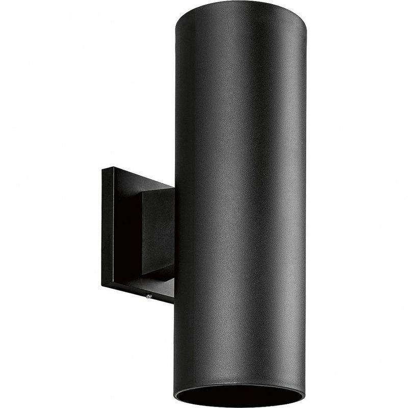 Progress Lighting, Cylinder Collection, 2-Light Wall Sconce, Black Finish, Ceramic Material, 1 of 4