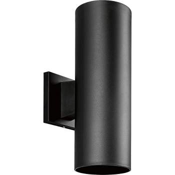 Progress Lighting, Cylinder Collection, 2-Light Wall Sconce, Black Finish, Ceramic Material