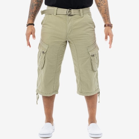 X Ray Men's Belted 18 Inch Below Knee Long Cargo Shorts In Stone Size 42 :  Target