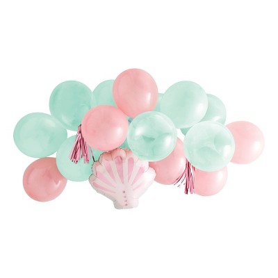 17ct Mermaid Balloon Pack Pink/Teal - Spritz&#8482;