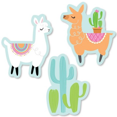 Big Dot of Happiness Whole Llama Fun - DIY Shaped Llama Fiesta Baby Shower or Birthday Party Cut-Outs - 24 Count