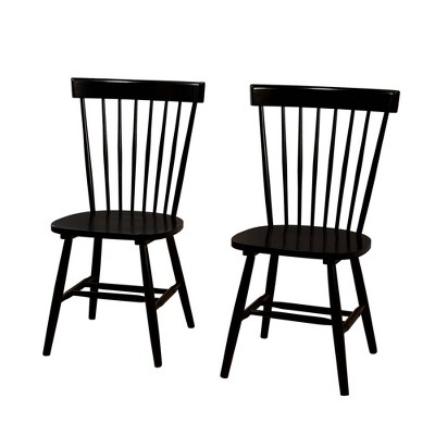 Buylateral Set of 2 Venice Farmhouse Solid Wood Spindle Dining Chairs