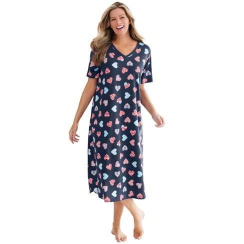 Dreams & Co. Women's Plus Size Short-sleeve Sleepshirt - 3x/4x