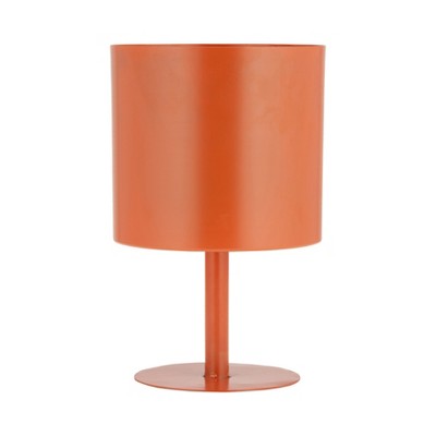 Sagebrook Home Flat Base Metal Indoor Outdoor Planter Pot with Stand Burnt Orange 8"x8"x12": Contemporary Iron Planter