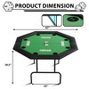 8-Player Foldable Octagon Poker Table with Cup Holders, Casino Game Table for Texas Hold'em, Blackjack, Card Night, Plastic Cup Holder - 2 of 4