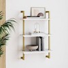 Theo Floating Kids' Shelf Gold/White - Nathan James: Decorative Wall Shelf, Metal Frame, 3 Floating Shelves, Kids Room - 2 of 4