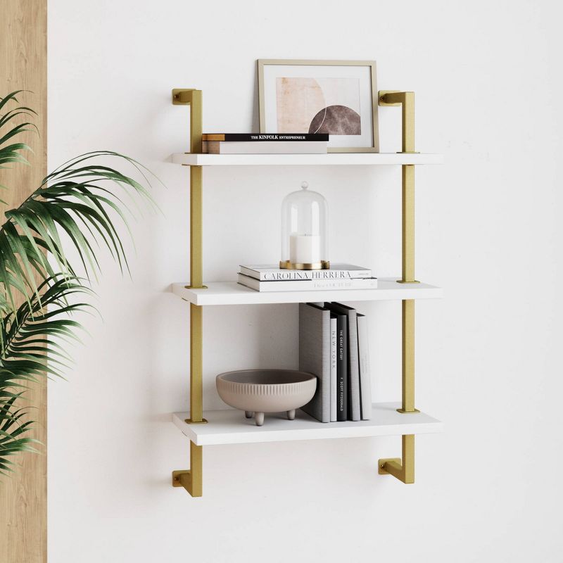 Theo Floating Kids&#39; Shelf Gold/White - Nathan James, 2 of 7
