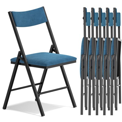 SKONYON 6 Pack Velvet Padded Folding Chair Comfortable and Heavy-Duty Seating