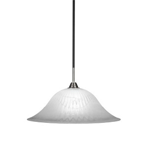 Toltec Lighting Paramount 1 - Light Pendant in  Matte Black/Brushed Nickel with 20" White Alabaster Swirl Shade - 1 of 1