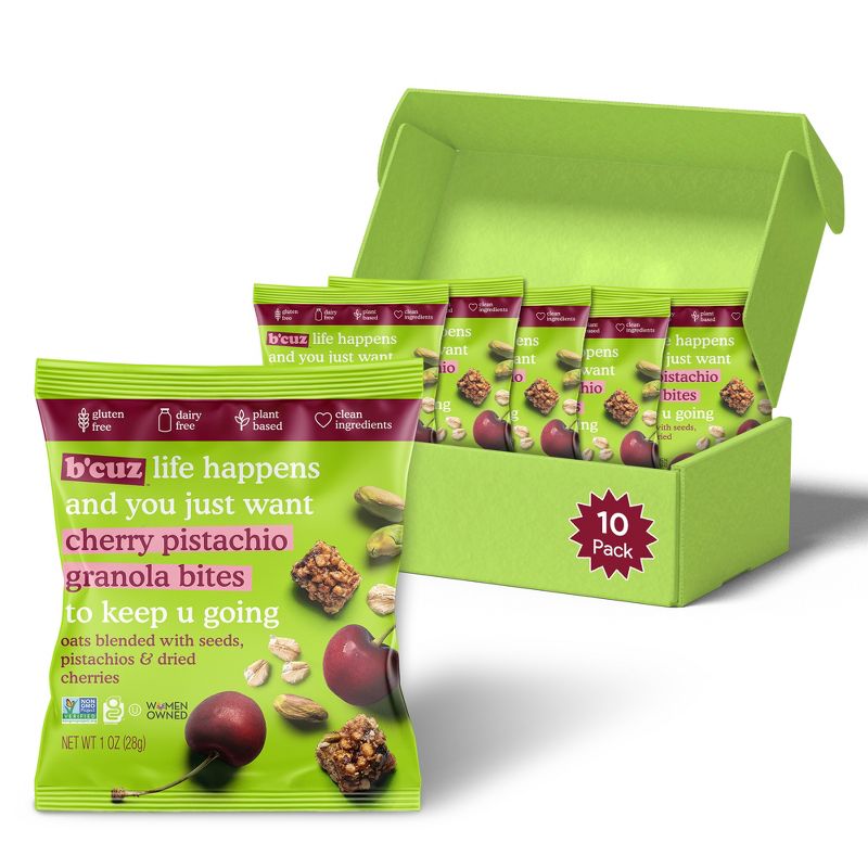 B'cuz Granola Bites 1oz-Bag Multipacks, Gluten Free Delicious Healthy Snacks for Adults & Kids, 1 of 9