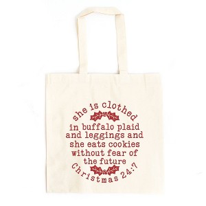 City Creek Prints Christmas 24:7 Canvas Tote Bag - 15x16 - Natural - 1 of 2