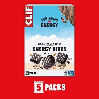 CLIF Bar Plant Based Energy Bites Cookies & Creme Made with Organic Oats - 6g Protein - 9.7oz/5ct
