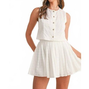 Women's Eyelet Lace Top Skirt Set - MABLE M - 1 of 4
