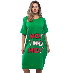 Just Love Short Sleeve Nightgown Oversized Screen Print Sleep Dress for Women - 1 of 3